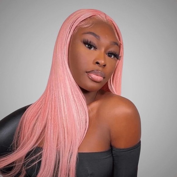 Pink Straight T-Part Lace Front Wig